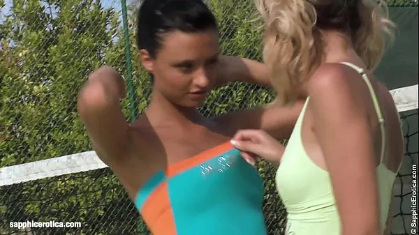 Best Lesbians Aneta and Debby have hot sex on the tennis court by Sapphic Erotica cool Tube