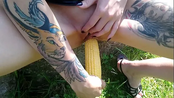 Best Lucy Ravenblood fucking pussy with corn in public cool Tube
