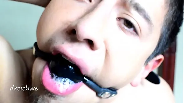 Nejlepší Very tight gag in the mouth with saliva cool Tube