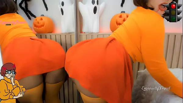 بہترین Zoombie Velma Dinckley Scooby Doo cosplay for halloween, jerk off game, blowjob and anal toy کول ٹیوب